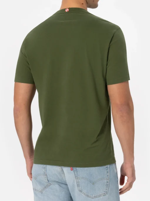 Man military green t-shirt Arnott with St. Barth embroidery