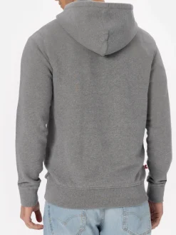 Man mélange grey sweatshirt Tribeca with St. Barth embroidery
