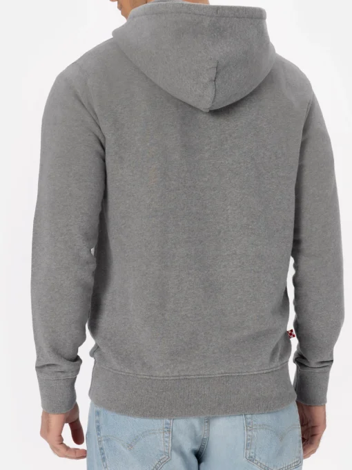 Man mélange grey sweatshirt Tribeca with St. Barth embroidery
