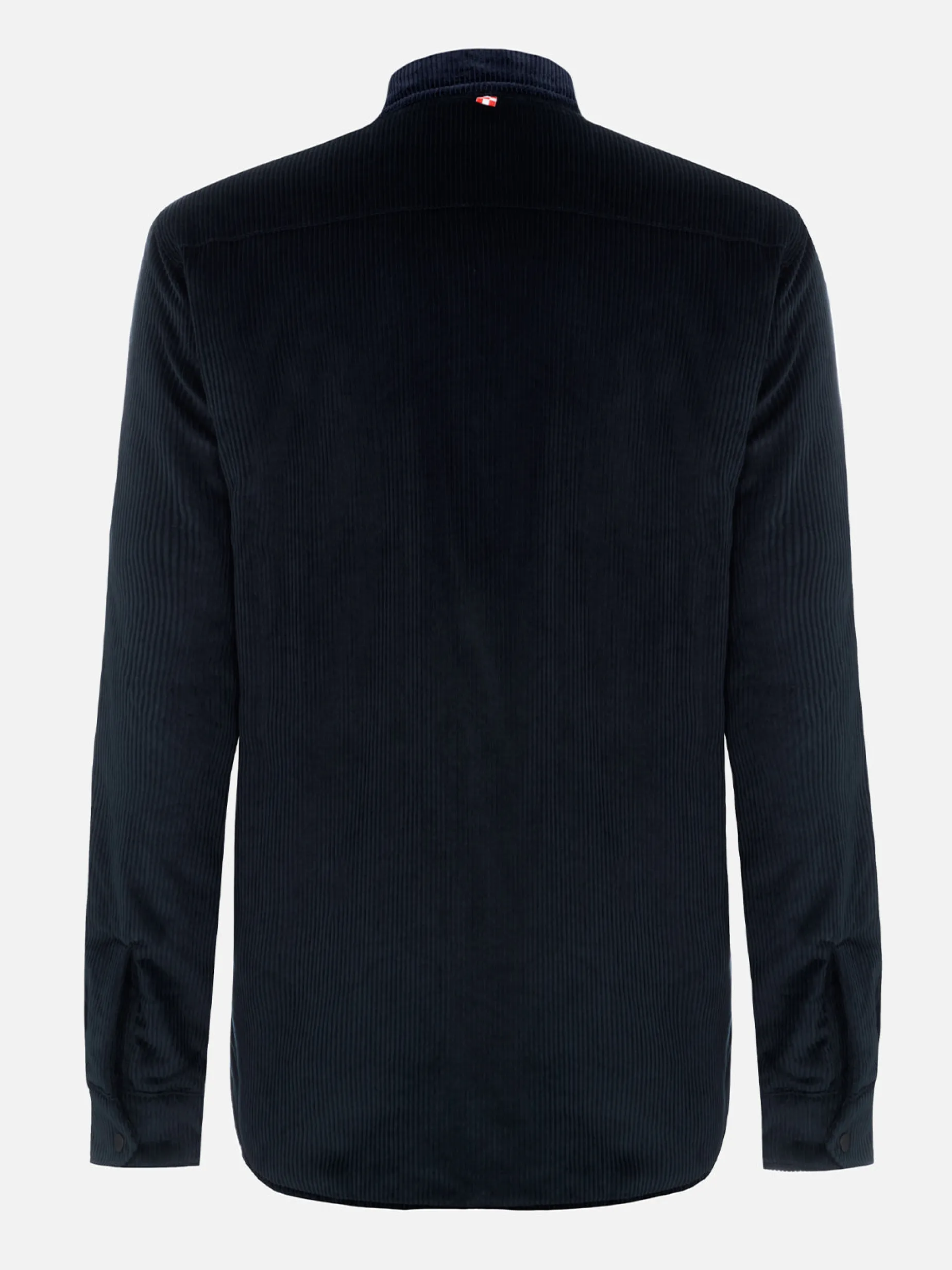 Man navy blue corduroy overshirt Chalet with St. Barth embroidery