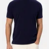 Man navy blue heavy cotton t-shirt Arnott with St. Barth embroidery