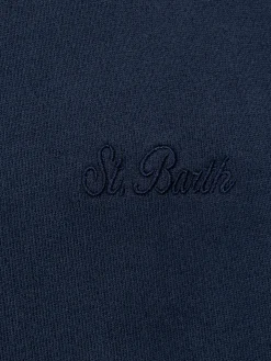 Man navy blue sweatshirt Tribeca with St. Barth embroidery