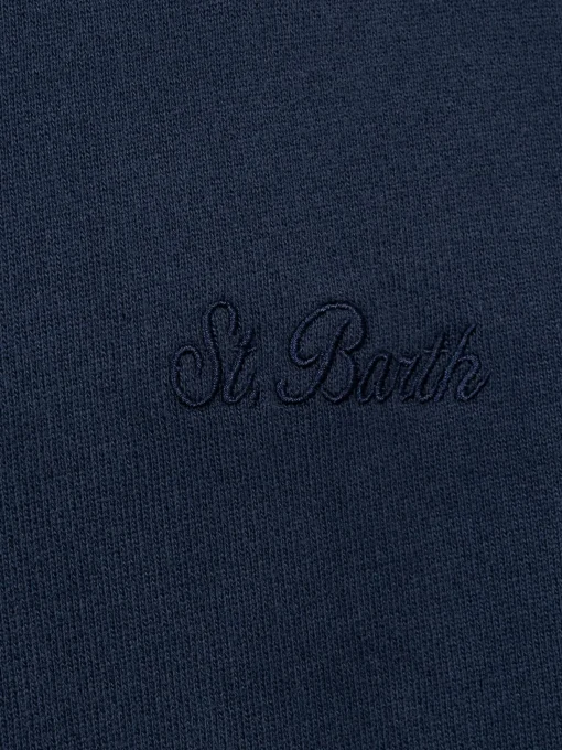 Man navy blue sweatshirt Tribeca with St. Barth embroidery