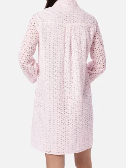 Mini abito camicia rosa Sangallo da donna
