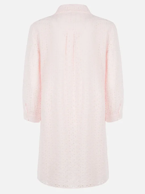Mini abito camicia rosa Sangallo da donna