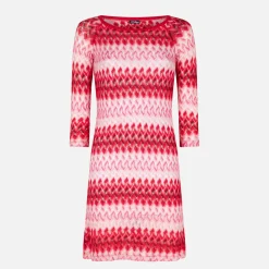 Mini abito in maglia rosso multicolore