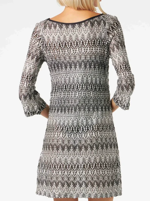 Miniabito in maglia chevron bianca e nera