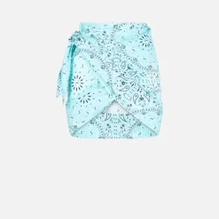 Minigonna pareo da donna in cotone con stampa bandana