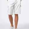 Pantaloncini cargo da uomo in cotone bianco