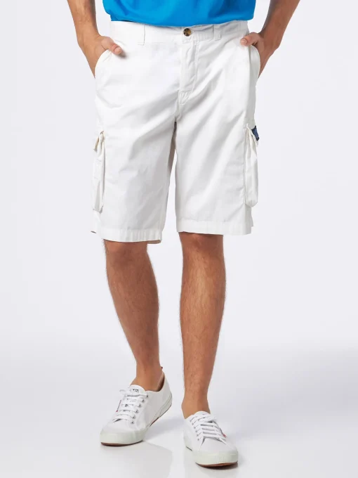 Pantaloncini cargo da uomo in cotone bianco