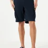 Pantaloncini cargo in cotone blu