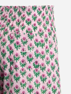 Pantaloncini da bambina Ander P in cotone con volant e stampa a fiori
