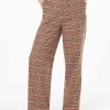 Pantaloni a palazzo da donna con stampa pied de poule