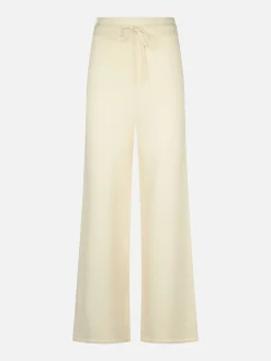 Pantaloni a palazzo in maglia bianca