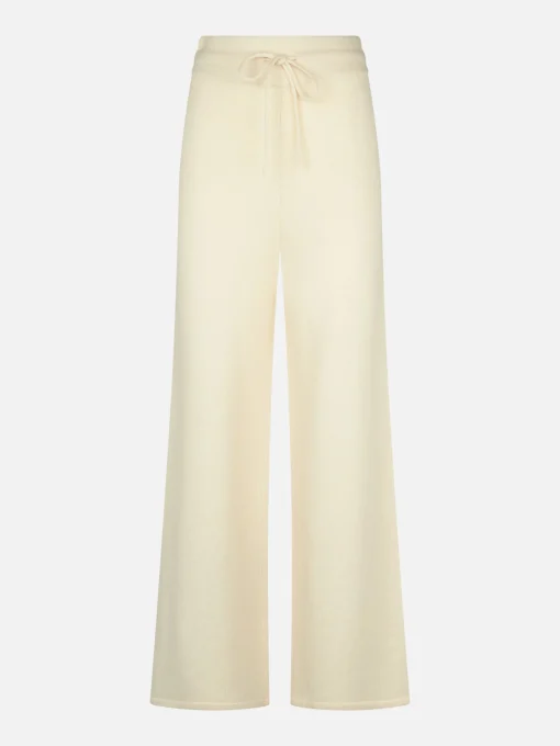 Pantaloni a palazzo in maglia bianca