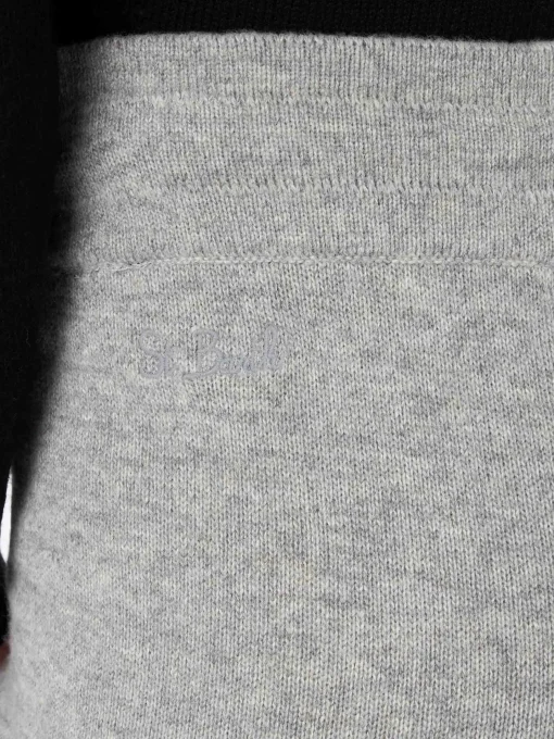 Pantaloni da donna in maglia grigio mélange Cambon