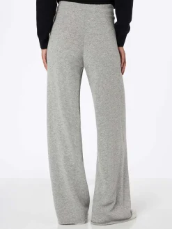 Pantaloni da donna in maglia grigio mélange Cambon