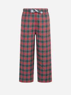 Pantaloni del pigiama da bambina con stampa tartan