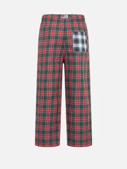 Pantaloni del pigiama da bambina con stampa tartan