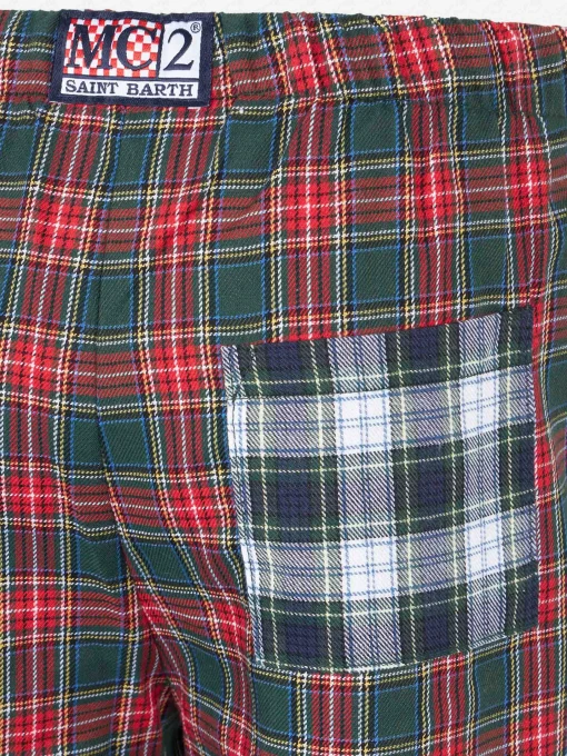 Pantaloni del pigiama da bambina con stampa tartan