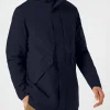 Parka da uomo Voyager blu con cappuccio e fodera in sherpa