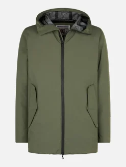 Parka da uomo Voyager verde militare con cappuccio