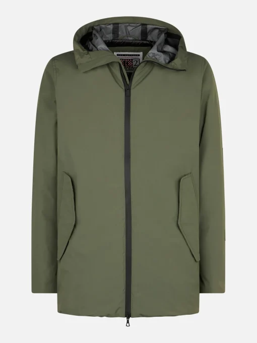 Parka da uomo Voyager verde militare con cappuccio