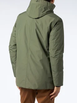 Parka da uomo Voyager verde militare con cappuccio