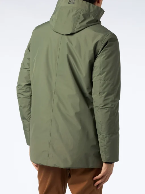 Parka da uomo Voyager verde militare con cappuccio