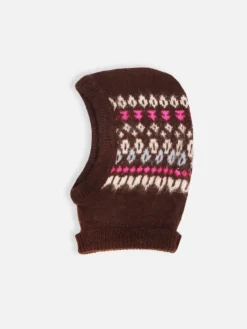 Passamontagna da donna ultra soft marrone con fantasia islandese