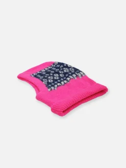 Passamontagna da donna ultra soft rosa fluo con fantasia islandese