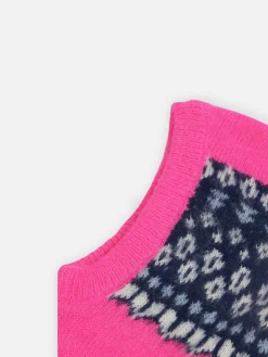 Passamontagna da donna ultra soft rosa fluo con fantasia islandese