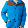 Piumino da uomo bluette con cappuccio