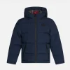 Piumino imbottito da bambino con cappuccio fodera tartan