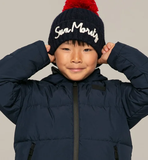 Piumino imbottito da bambino con cappuccio fodera tartan