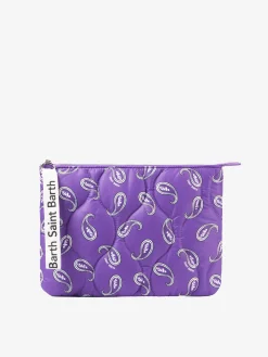 Pochette imbottita con stampa paisley
