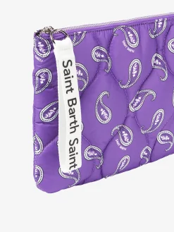 Pochette imbottita con stampa paisley