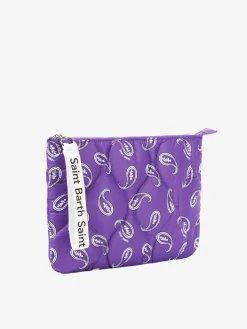Pochette imbottita con stampa paisley