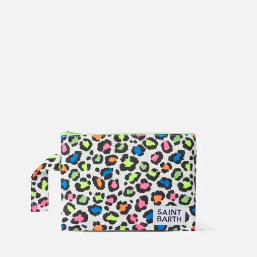 Pochette Pareasy in nylon con stampa animalier