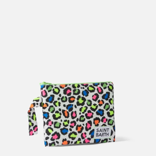 Pochette Pareasy in nylon con stampa animalier