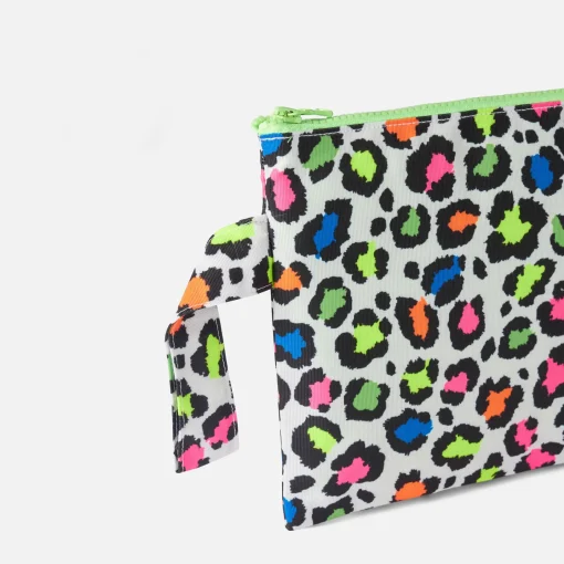 Pochette Pareasy in nylon con stampa animalier