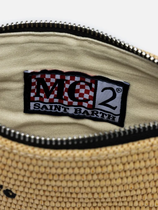 Pochette Parisienne in paglia con ricamo Los Angeles