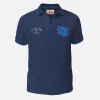 Polo da bambino in piquet di cotone blu