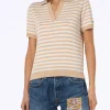 Polo da donna in maglia a righe beige Evonne