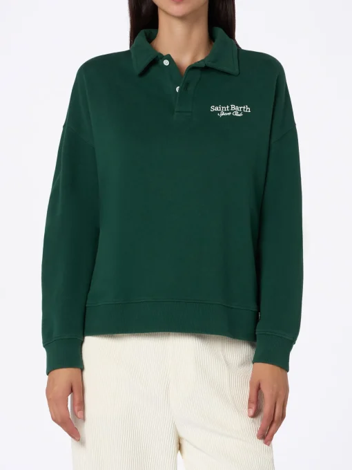 Polo da donna verde Berenice con St Barth sport club