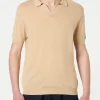 Polo da uomo beige in maglia