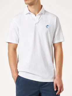Polo da uomo in jersey di cotone bianco
