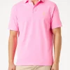 Polo da uomo in jersey di cotone rosa fluo