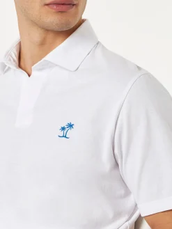 Polo da uomo in jersey di cotone bianco