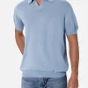 Polo da uomo in maglia azzurra Sloan